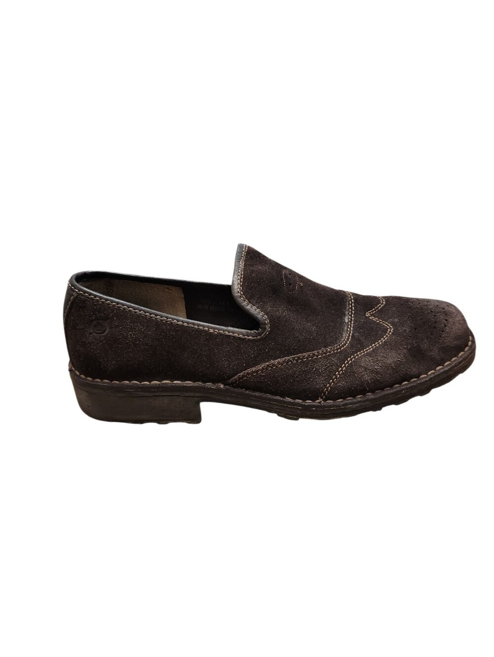 Born Suede Loafers Shoes Mens Size 10.5 Brown Wingtip Hand Stitched